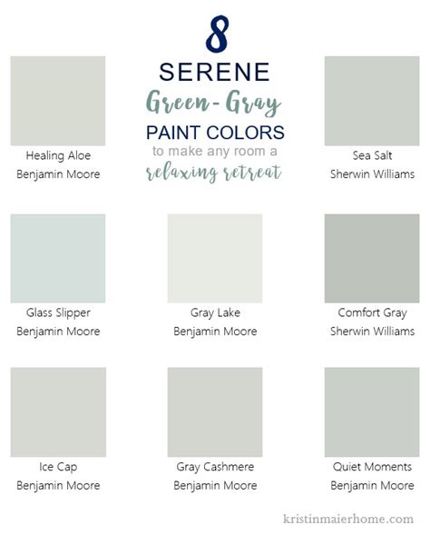 8 Serene Green Gray Paint Colors Kristin Maier Home Grey Paint