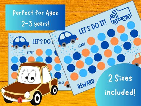 Cars Potty Training Chart For Boys And Prek And Preschools Positive
