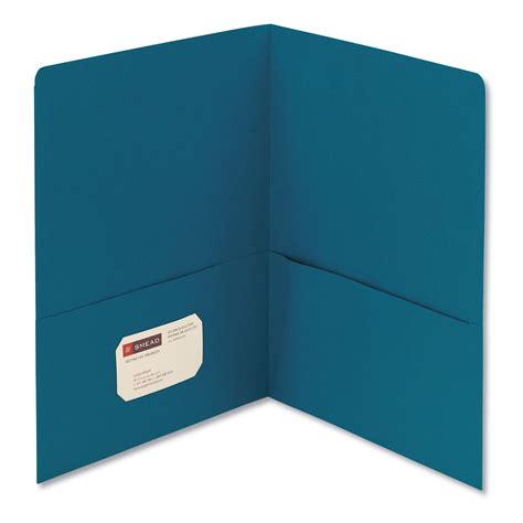 Two Pocket Folder Textured Paper 100 Sheet Capacity 11 X 85 Teal
