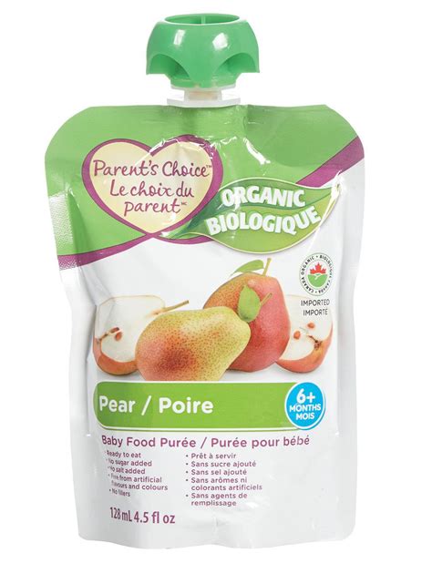 Parents Choice Organic Pear Baby Food Purée Walmart Canada