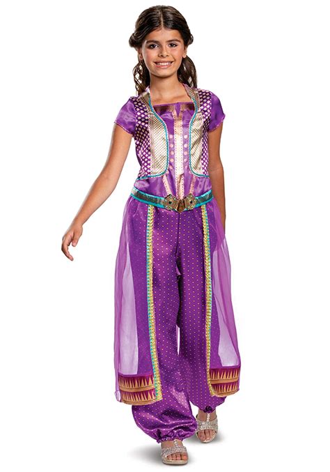 Aladdin Live Action Child Jasmine Purple Classic Costume Multicolor