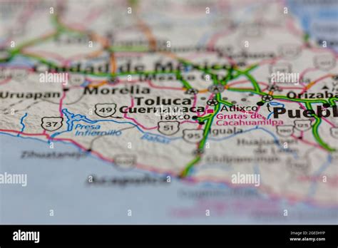 Cuernavaca Mexico Shown On A Road Map Or Geography Map Stock Photo Alamy