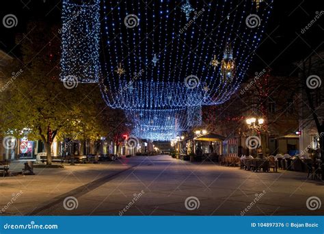 New Year Light Decoration And Adornment On The Streets Editorial Photo