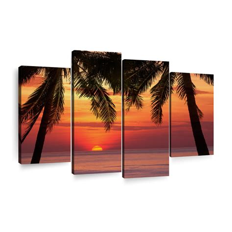 Palm Tree Beach Sunset Wall Art Photography