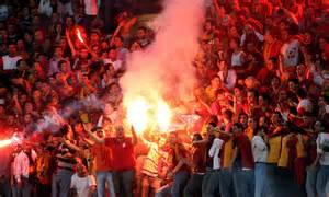 Galatasaray Fans Attack Fenerbahce Players Daily Mail Online