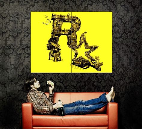 Rockstar Games Cool Steampunk Logo Huge 47x35 Print Poster