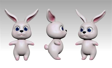 3d Model Bunny 3d Model Low Poly With Eyes Vr Ar Low Poly Cgtrader