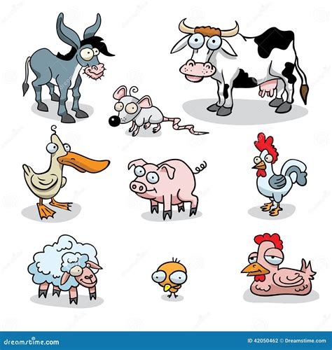 Funny Farm Animals Stock Illustration Illustration Of Rooster 42050462
