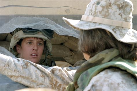 Us Marine Corps Reserve Usmcr Gunnery Sergeant Gysgt Heidi Schuerger Foreground Senior