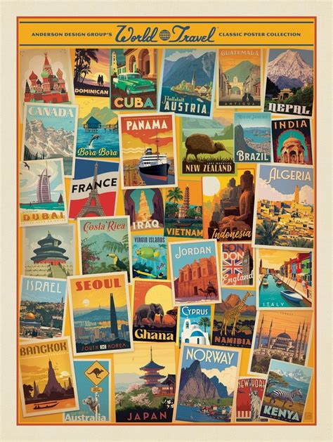 World Travel Collage Print Anderson Design Group Travel Collage