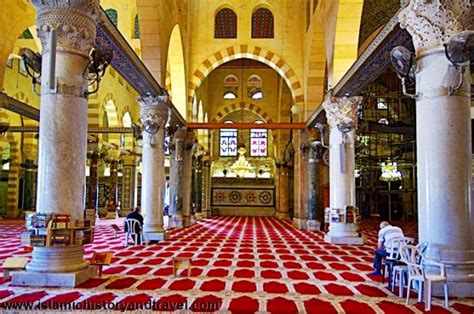 Of course, all signs of its muslim past were covered up. Interior of the al-Aqsa (al Aqsa) Mosque in Jerusalem