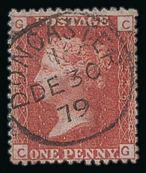 1383 Great Britain 1864 79 One Penny Rose Red Plate Numbers Plate 225