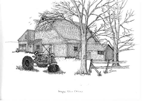 Maple Tree Farm Drawing By Jack G Brauer