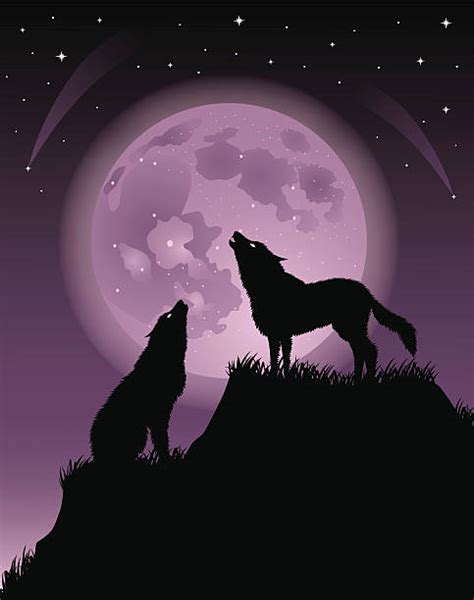Wolf Howling At Moon Illustrations Royalty Free Vector Graphics And Clip
