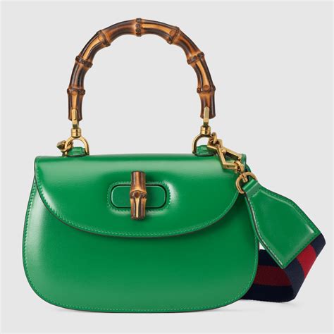 Gucci Bamboo 1947 Small Top Handle Bag In Green Leather Gucci Us