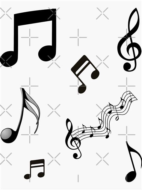 Black Music Notes Sticker Pack Sticker For Sale By Redakhatib Redbubble