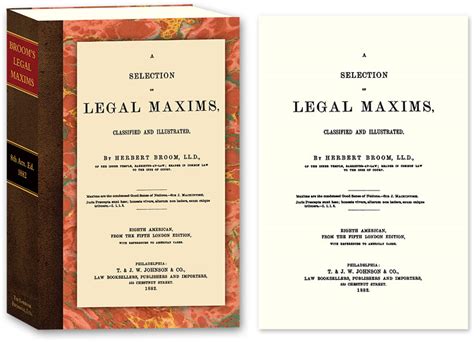 a selection of legal maxims classified and illustrated 8th am ed herbert broom