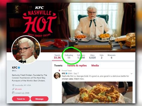 Someone Figured Out Why Kfc Only Follows 11 People On Twitter And