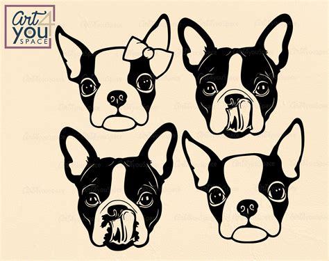 Cute Boston Terrier Svg Dog Svg File For Cricut Funny Dog Etsy