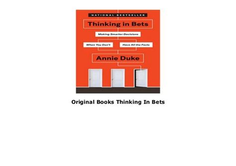 Original Books Thinking In Bets
