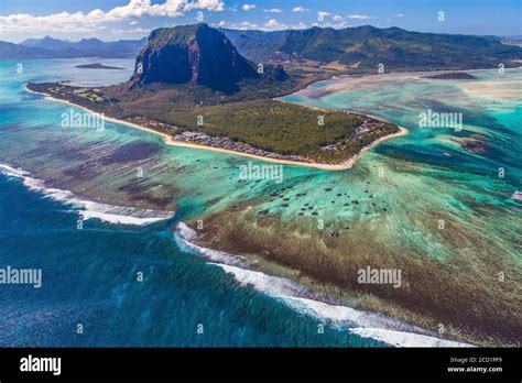 Aerial View Of Le Morne Brabant A Unesco World Heritage Site In