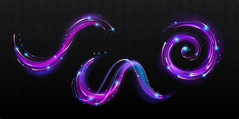 Neon Magic Swirl Wind Effect Purple Twirl Light 12758751 Vector Art At