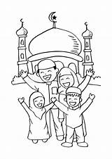 Ramadan Mewarnai Moskee Musulmana Moslimfamilie Moslemische Familj Muslimsk Gezin Vrolijke Moslims Heureuse Kareem Mubarak Moschee Moschea Lycklig Mosquée Musulmane Glückliche sketch template