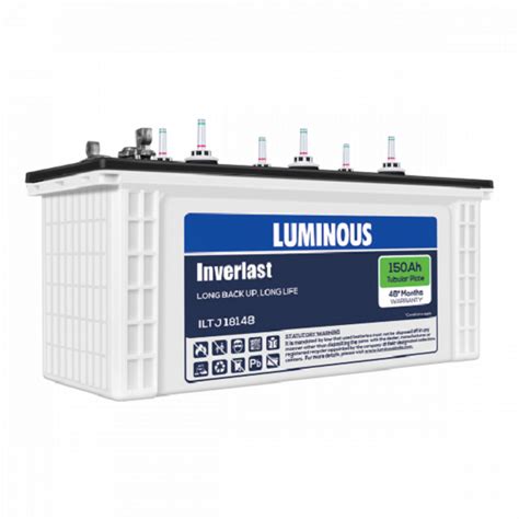 Luminous Inverlast Iltj18148 150ah Jumbo Tubular Inverter Battery Price