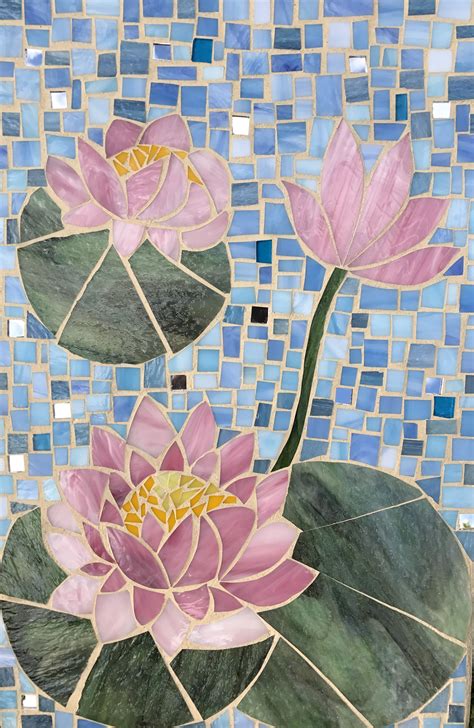 Mosaic Lotus Flowers Mosaic Art Mosaic Flowers Mosaic Garden Art
