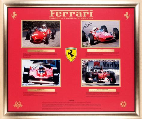 Ferrari Display Comprising Four Photographs Phil Hill John