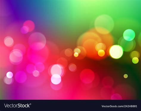 Abstract Bokeh Light On Colorful Background Vector Image