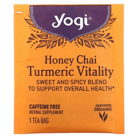 Yogi Tea Turmeric Vitality Honey Chai Caffeine Free 16 Tea Bags 1