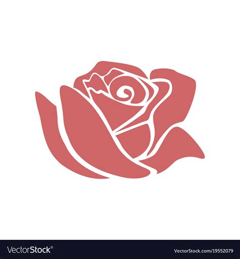 Beautiful Rose Isolated Icon Royalty Free Vector Image