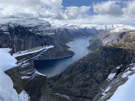 Trolltunga Hike Winter Hiking Tyssedal Norway