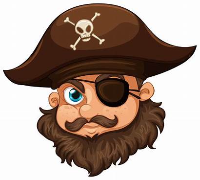 Pirate Hat Wearing Eyepatch Vector Beard Clipart