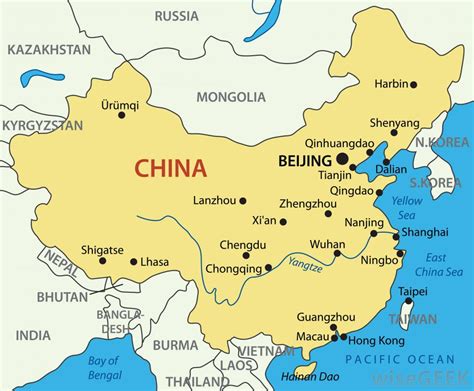 Map Of China With Major Cities