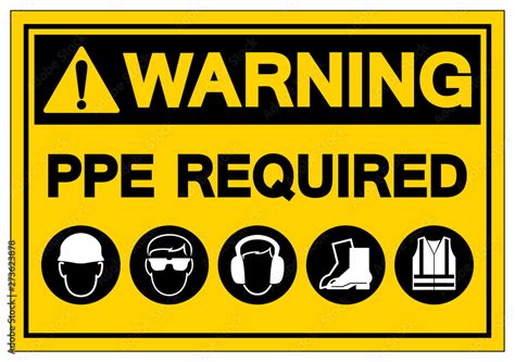 Warning Ppe Required Symbol Signvector Illustration Isolated On