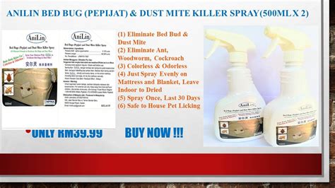 Anilin Bed Bug Pepijat And Dust Mite Killer Spray 500ml X 2