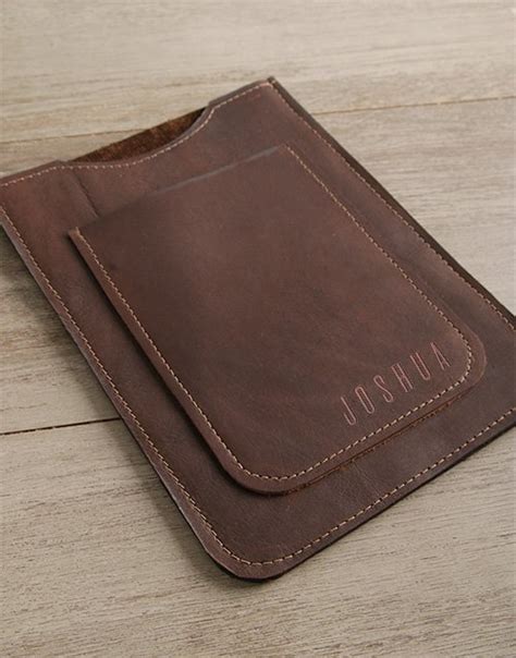 Personalised Brown Leather Tablet Cover Hamperlicious