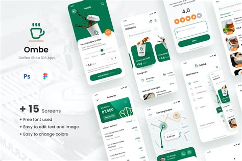 Ombe Coffee Shop Ios App Design Ui Peterdraw Studio