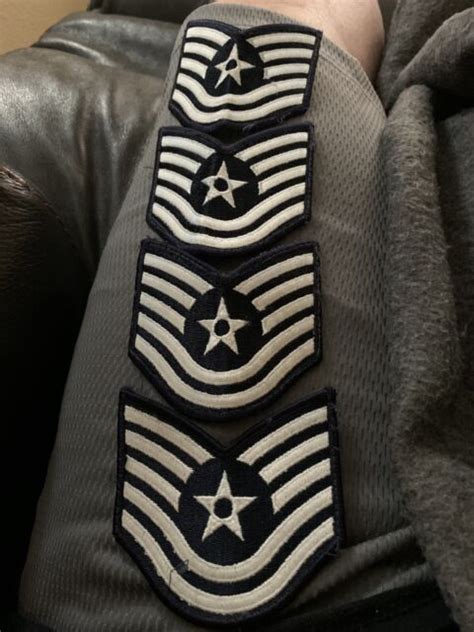 Us Air Force Staff Sergeant Rank Stripes Sew On Large Blues Ssgt E 5