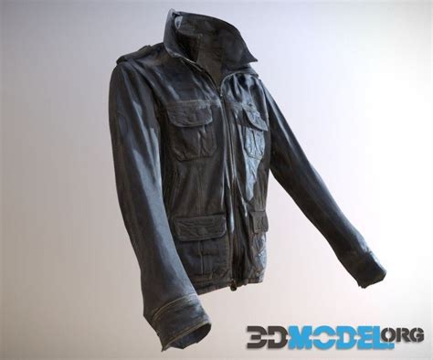 3d Model Worn Leather Jacket Scan Pbr