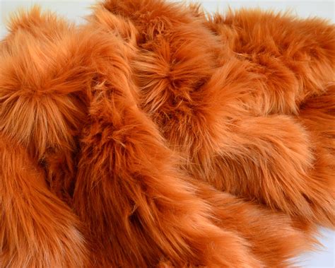 Amber Faux Fur Fabric Craft Squares Burnt Orange Faux Fur Etsy