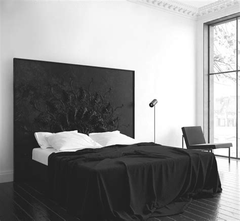 Unique Black On Black Bedroom Headboard Interior Design Ideas