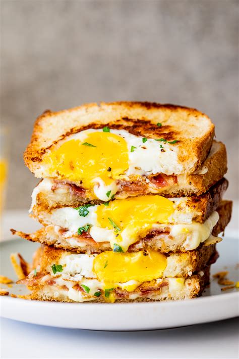 Egg In A Hole Bacon Grilled Cheese Simply Delicious
