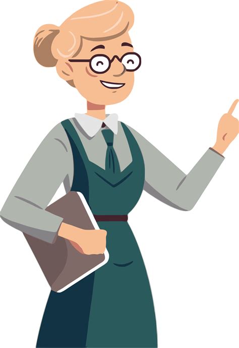 Old Female Teacher Smiling While Pointing 23254076 Png