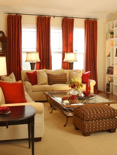 Red Gold And Brown Living Room Modern House