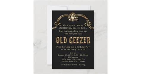 Old Geezer Birthday Party Invitation Zazzle