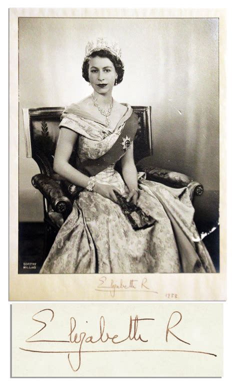Lot Detail - Queen Elizabeth II Signed Photo From The Year of Her 