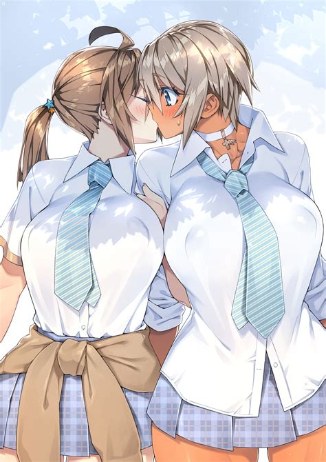 Wallpaper Anime Girls Real Xxiii Kissing X Pheaton Hd Wallpapers